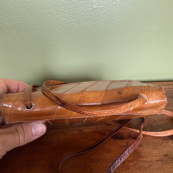 Natural Eel Skin Vintage Small Crossbody Bag From Hawaii GUC Approx 6"x4" Soft - Picture 5 of 8